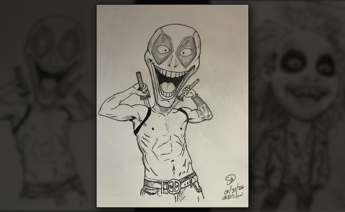 a self portrait drawing of BPD Pool