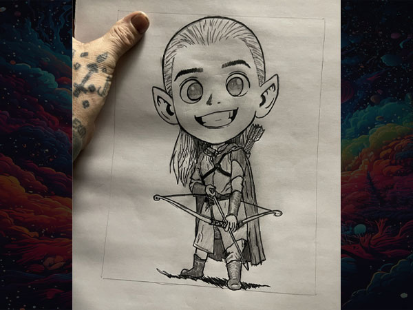 Drawing of Legolas